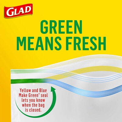 Glad Zipper Food Storage Bags, Gallon, 20 Bags/Box, 12/Carton (55050)