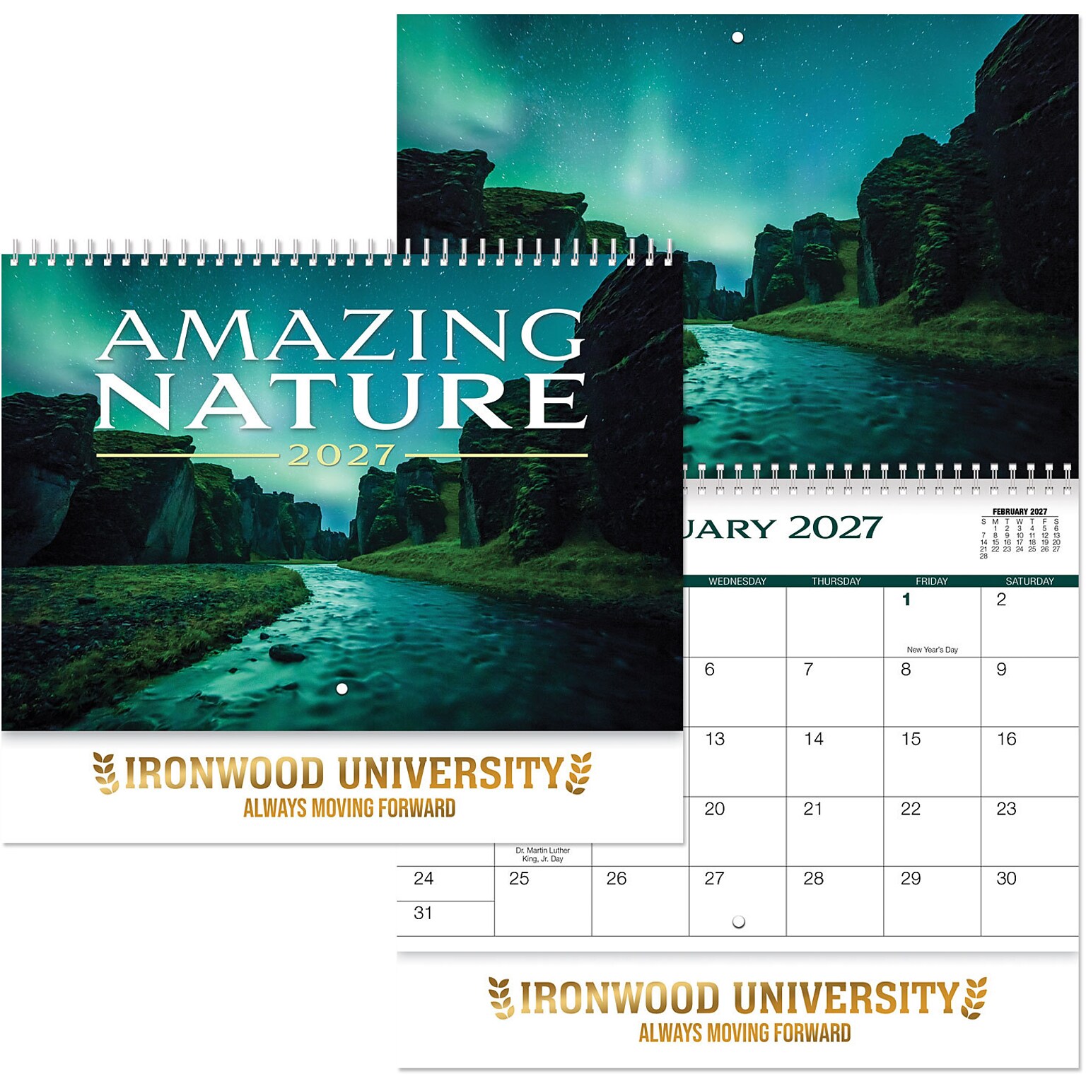 Custom Coronado Amazing Nature Spiral Wall Calendar