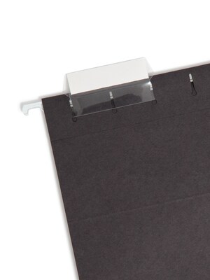 Smead Hanging File Folders, 1/5-Cut Adjustable Tab, Letter Size, Black, 25/Box (64062)