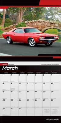 2026 BrownTrout Dodge Challenger 12" x 12" Monthly Wall Calendar (9798330707614)