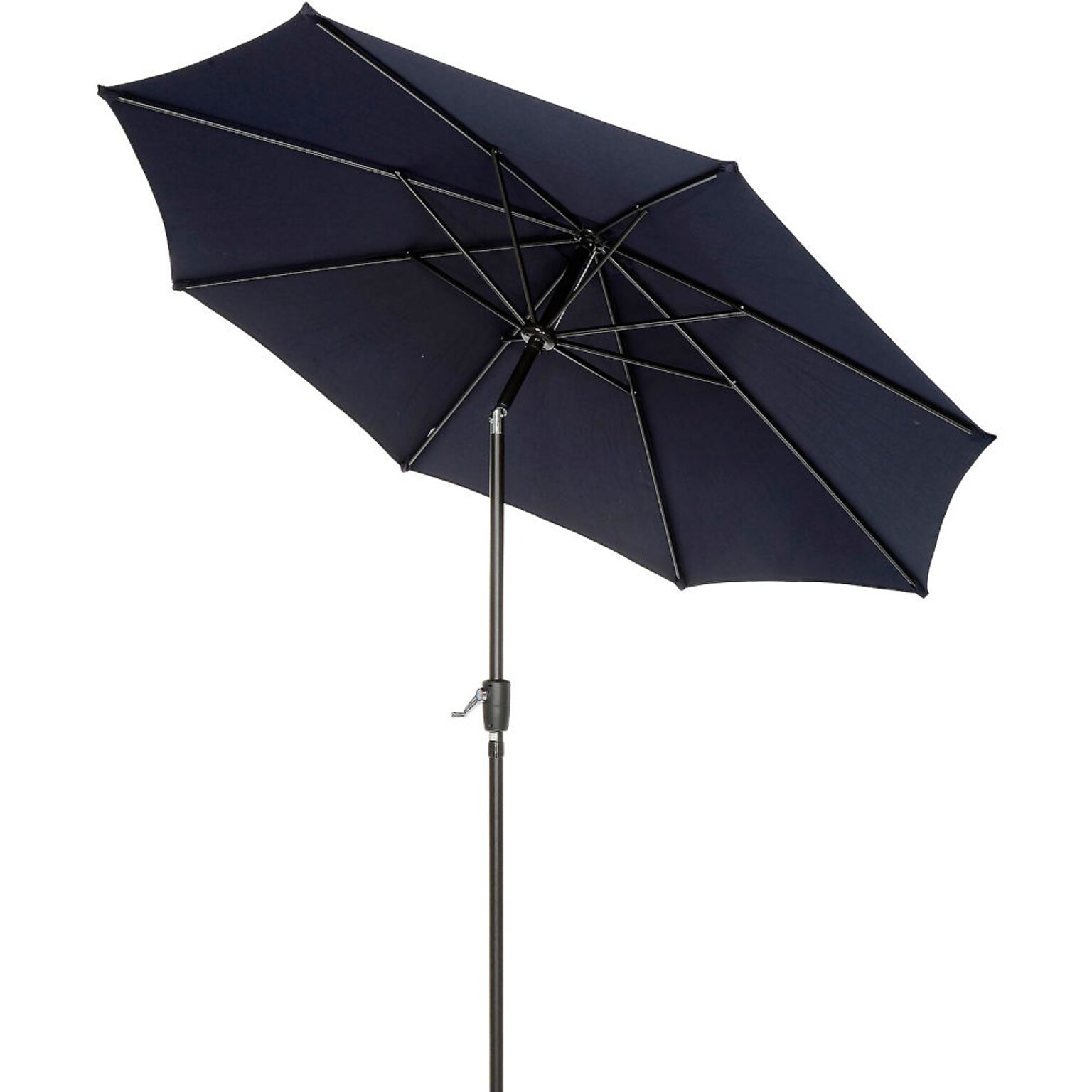 Global Industrial Outdoor Umbrella with Tilt Mechanism, Olefin Fabric, 8-1/2W, Navy Blue (695328)