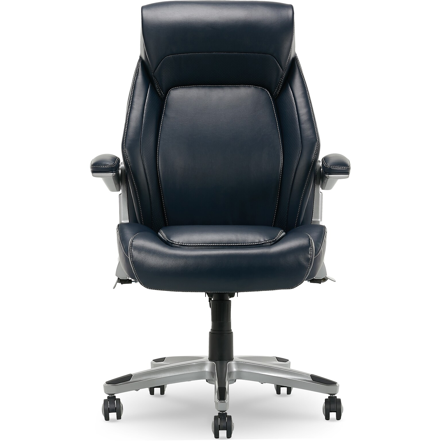 La-Z-Boy Meyer Ergonomic Bonded Leather Swivel Executive Chair, Navy (60082-NVY)