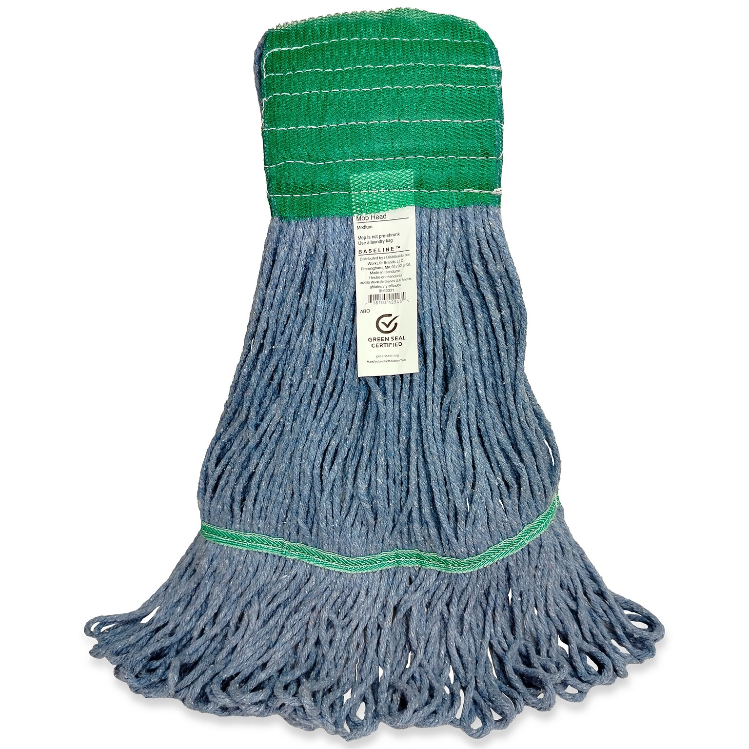 Baseline Blend Twist Mop Head, 16 oz., Blue, 12/Carton (CLM-303MWB-CT)