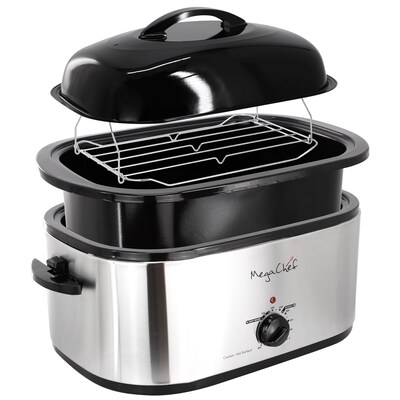 MegaChef 22 Qt Electric Roaster Oven, Silver (935121971M)