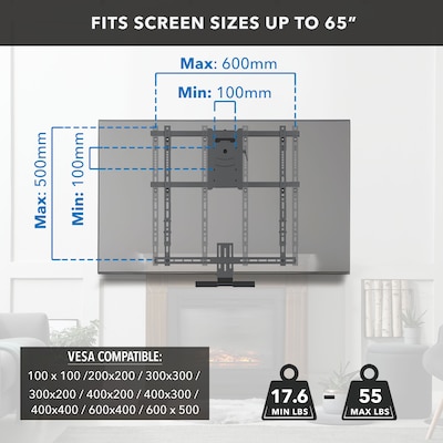 Mount-It! Pull Down Articulating Fireplace TV Mount for 42" to 80" TVs (MI-384)