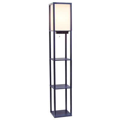 Creekwood Home Classix 62.5 Floor Lamp with Rectangular Shade, Navy Blue (CWF-3009-NV-LB)
