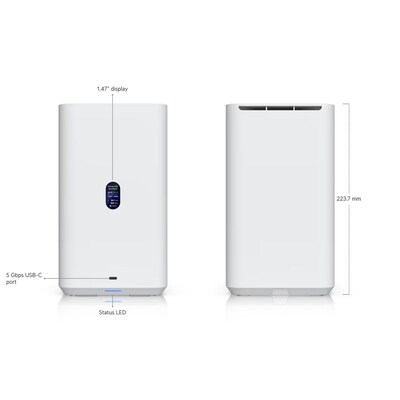 Ubiquiti UNAS 3.5" 2.5GbE USB-C External SATA III Hard Drive Enclosure, HDD, White (UNAS-2-W)
