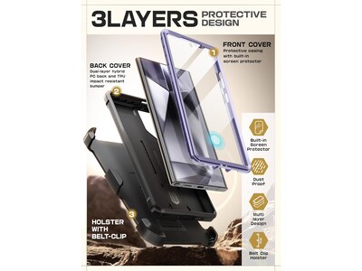 SUPCASE Unicorn Beetle PRO Rugged Case for Samsung Galaxy S24 Ultra, Shock Absorbing, Mauve (GS24UUB
