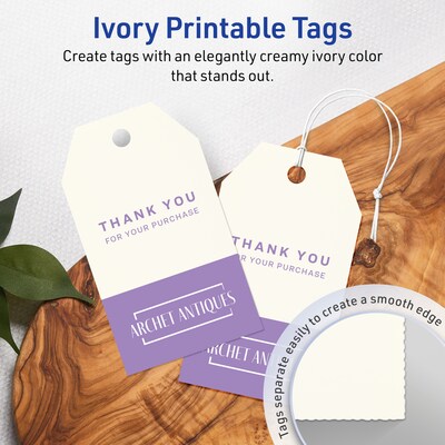 Avery 2 x 3-1/2  Blank Price & Merchandise Tags, Ivory, 200/Carton (95321-MIT25)