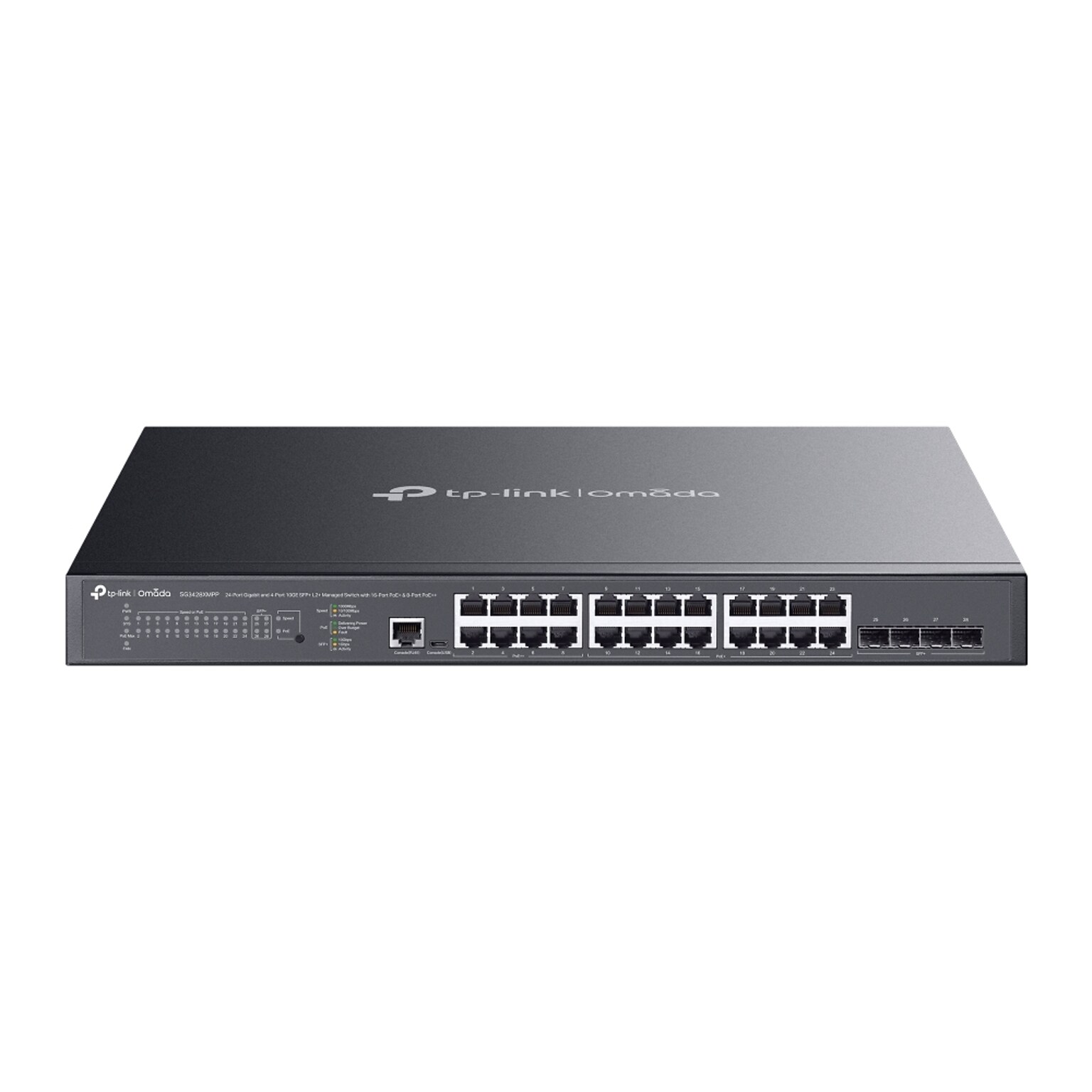 TP-Link Omada 24-Port Gigabit PoE Managed Switch, 10Gbps, Black (SG3428XMPPO)