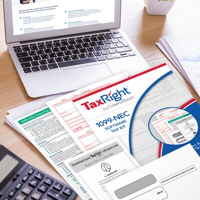 TaxRight 2025 1099-NEC Tax Form Tax Forms, Envelopes, TipSheet & Software, 4-Part, 15/Pack (NECSC6103ES15)