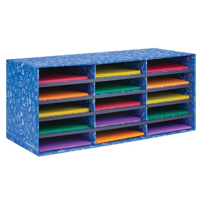 Bankers Box Classroom collection, 15-Compartment Literature Organizers, 28.5 x 12.375, Blue (3384301)