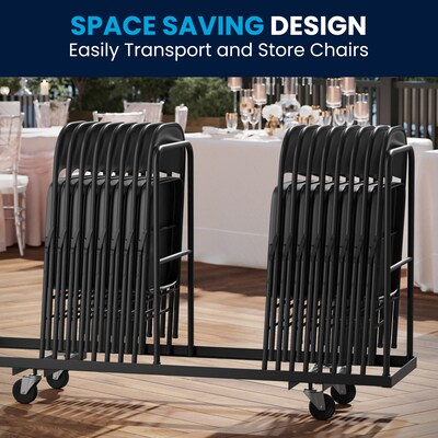 Flash Furniture HERCULES Series Metal Folding Chair, Black, 4/Pk (4BDF002BK)
