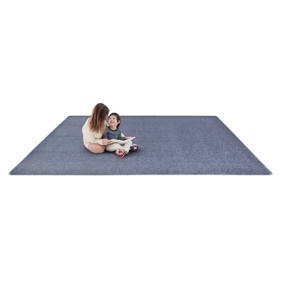 Joy Carpets Endurance Polyester 4' x 6' Machine Tufted Rug, Blue (80N-04)