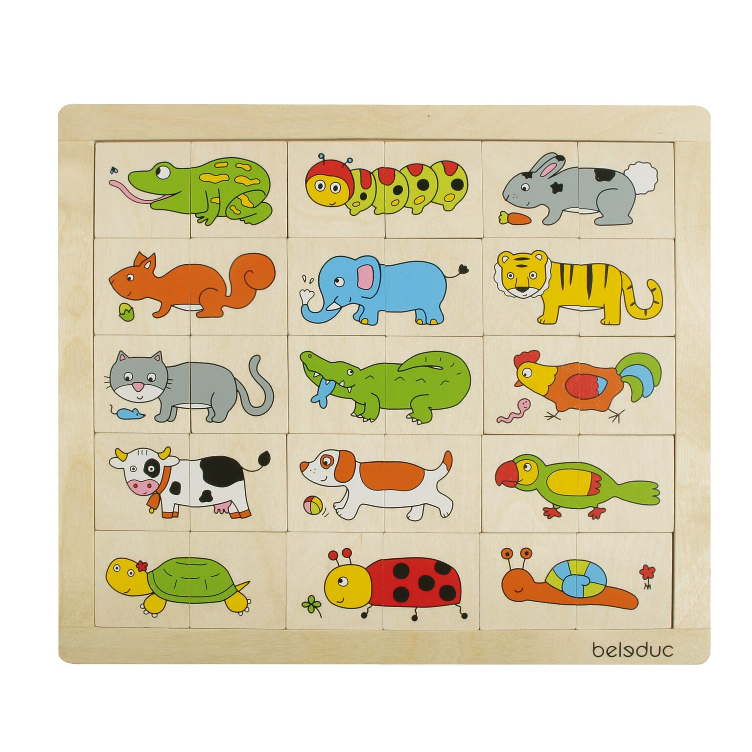 Beleduc Match & Mix Animals Puzzle, 30 Pieces/Pack (PLWB11006)