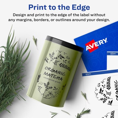 Avery Laser/Inkjet Multipurpose Oval Labels, 5" Dia, Glossy Clear, 75/Pack (94052)