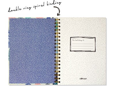 Carpe Diem Feathers 1-Subject Notebook, 7.5" x 9.75", Wide-Ruled, 80 Sheets, Multicolor (9379-CD)