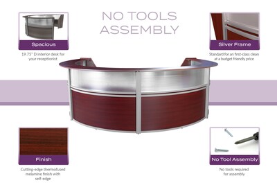 Regency Marque 142"W Curved Reception Desk Workstation, Mahogany (77314MH)