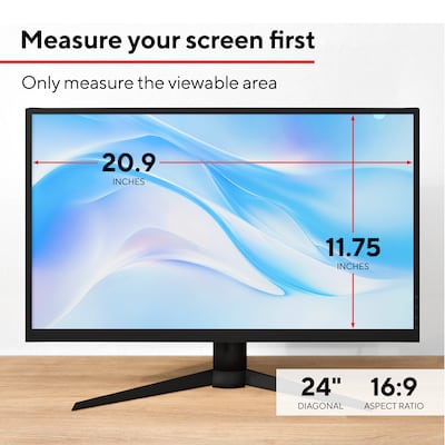 Staples TECH Anti-Glare Privacy Filter for 24" Widescreen Monitor (16:9) (ST62136-CC)