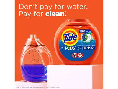 Tide PODS HE Laundry Detergent Capsules, Coldwater Clean Original Scent, 66 oz., 76 Capsules/Pack, 4 Packs/Carton (09165CT)