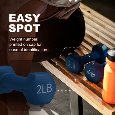 WeCare Fitness Neoprene Coated 2 Lbs Dumbbells for Non-Slip Grip 2/Set (WDN100002)