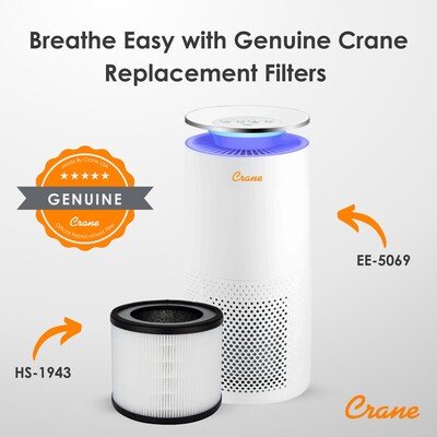 Crane True HEPA Air Purifier Replacement Filter for EE-5069 (HS-1943)