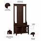 Bush Furniture Key West 66" Entryway Storage Set with Hall Tree, Shoe Bench, and 2-Door Cabinet, Bing Cherry (KWS054BC)