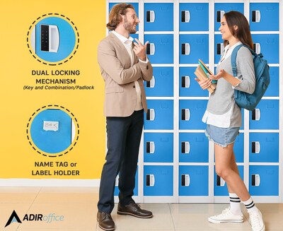 AdirOffice 72"H 6-Tier Blue Storage Locker (ADI629-206-BLU-DL)