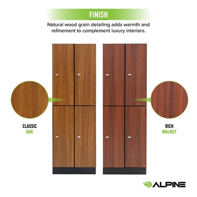 Alpine Industries 72" 2-Tier 2-Column Storage Locker, Oak (701-O-2-SPO-MK)