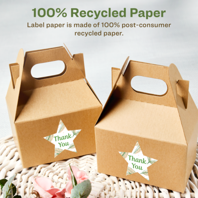 Avery EcoFriendly Laser/Inkjet Burst Multipurpose Labels, 2-1/4 x 2-3/8, White, 600/Box (94611)