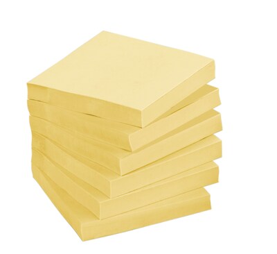 Post-it Recycled Notes, 3 x 3, Canary Collection, 75 Sheet/Pad, 24 Pads/Pack (654R24CPCY)