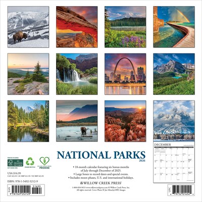 2026 Willow Creek National Parks 12 x 12 Monthly Wall Calendar (52129X)