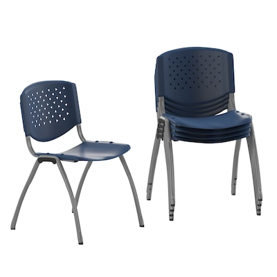 Flash Furniture HERCULES Series Plastic Stack Chair, Navy, 5 Pack (5RUTF01ANY)