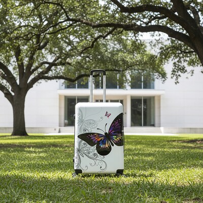 InUSA 28" Hardside Butterfly Suitcase, 4-Wheeled Spinner, TSA Checkpoint Friendly, Butterfly (IUAPC00L-BUT)
