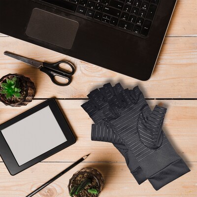 Extreme Fit Rubber/Polypropylene Typing Compression Gloves, Small, 2 Pairs/Pack (BEACG-BLA-S-2PK)