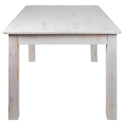 Flash Furniture HERCULES Series 60" Farm Dining Table, Rustic White (XAF60X38WH)