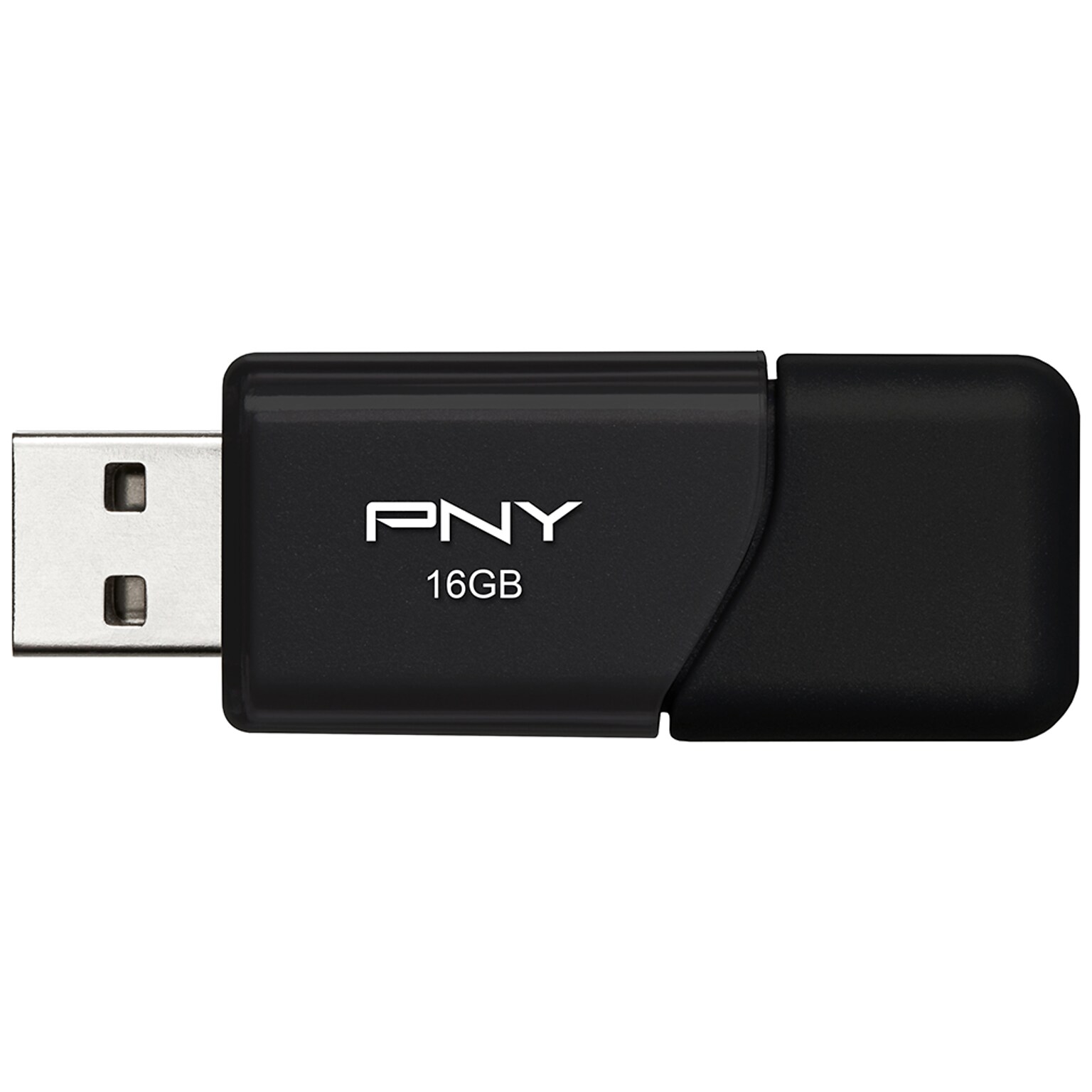 PNY Attaché 3 16GB USB 2.0 Type A Flash Drive, Black (P-FD16GATT3-BG)