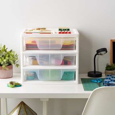 Iris 3-Drawer Desktop Storage, Clear (301161)
