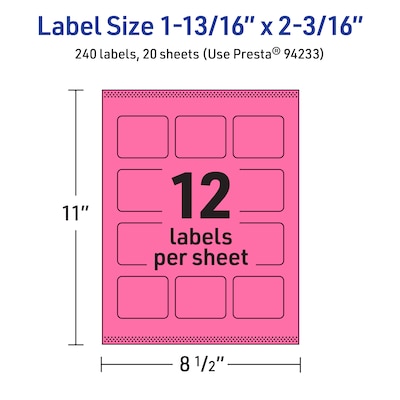 Avery Hemp Star Laser/Inkjet Multipurpose Labels, 2-1/4" x 2-3/8", Off-White (960/Box)