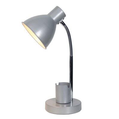 Simple Designs Sleek Essentials LED Desk Lamp, 16.22, Silver (LD1076-SLV)