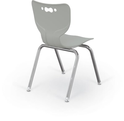 MooreCo 18" Hierarchy Student Chair with 4 Legs, Morning Fog/Chrome Base (703673562874)
