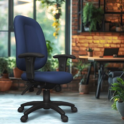 Regency Comfort Series Ergonomic Fabric Swivel Task Chair, Navy Blue (125-NV)