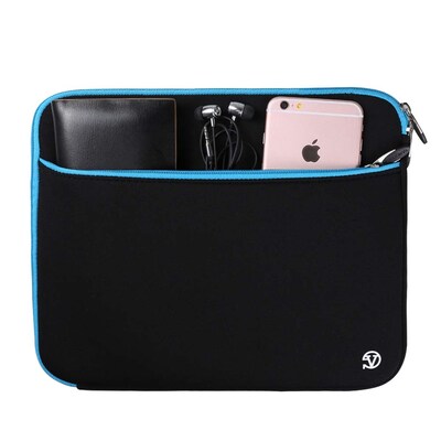 Vangoddy Neoprene Laptop Sleeve for 12" Laptop, Black/Blue