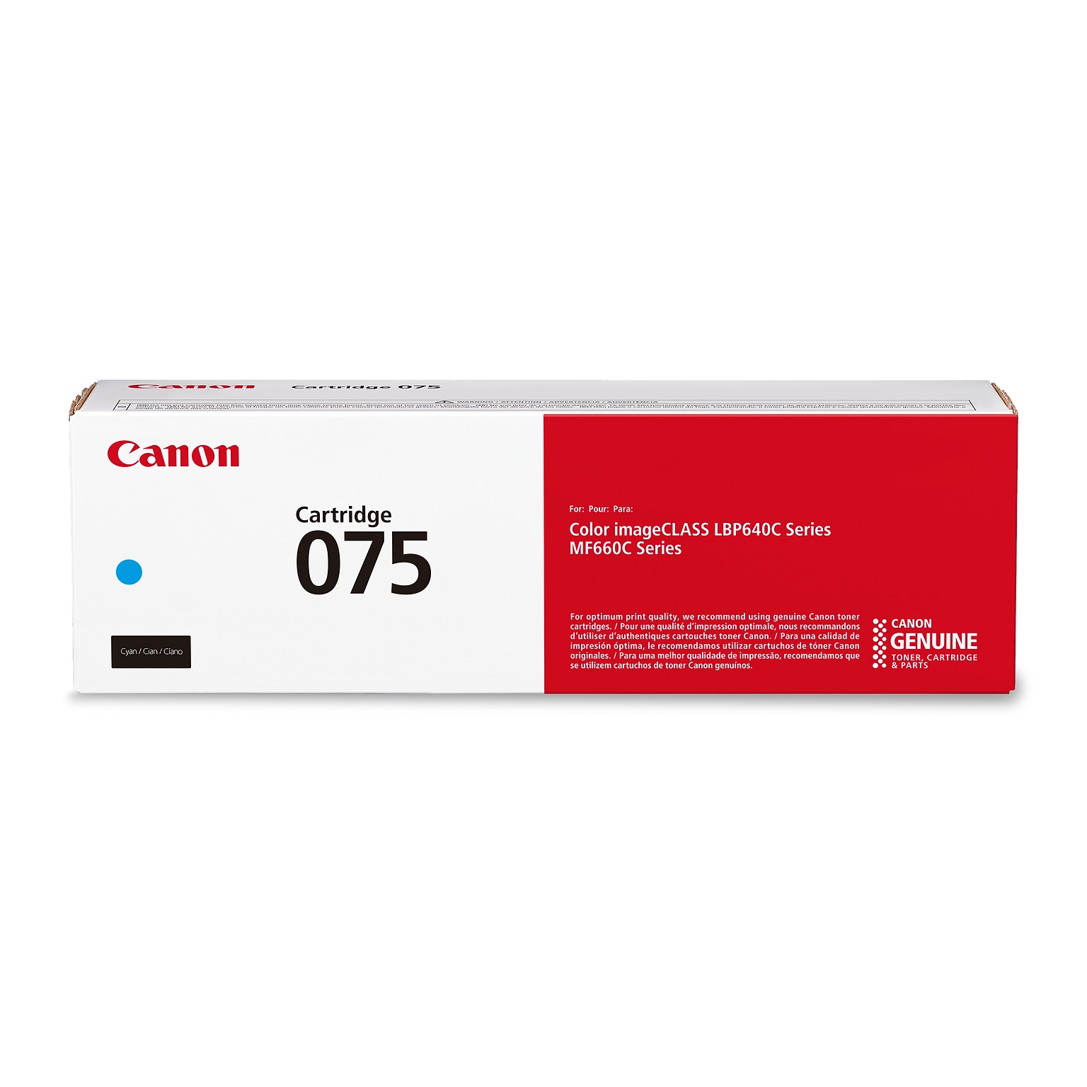 Canon 075 Cyan Standard Yield Toner Cartridge, Prints Up to 1,300 Pages (6364C001)