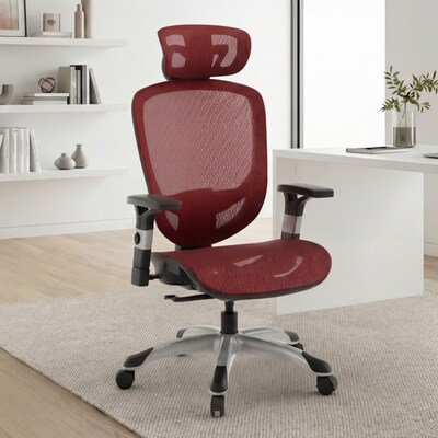 Staples Hyken Ergonomic Mesh Swivel Task Chair, Maroon (ST63138)