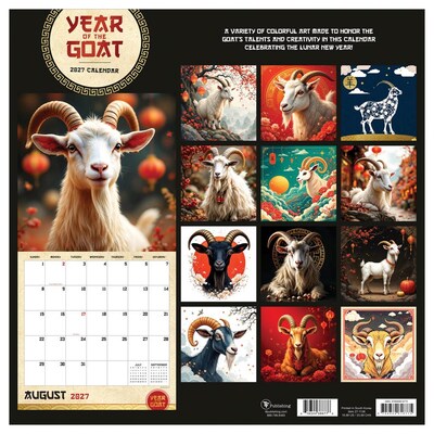 2027 TF Publishing Year of the Goat 12" x 12" Monthly Wall Calendar, Multicolored (27-1136)