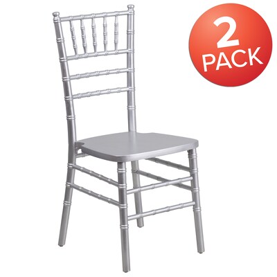 Flash Furniture HERCULES Series Wood Chiavari Chair, Silver, 2 Pack (2XSSILVER)