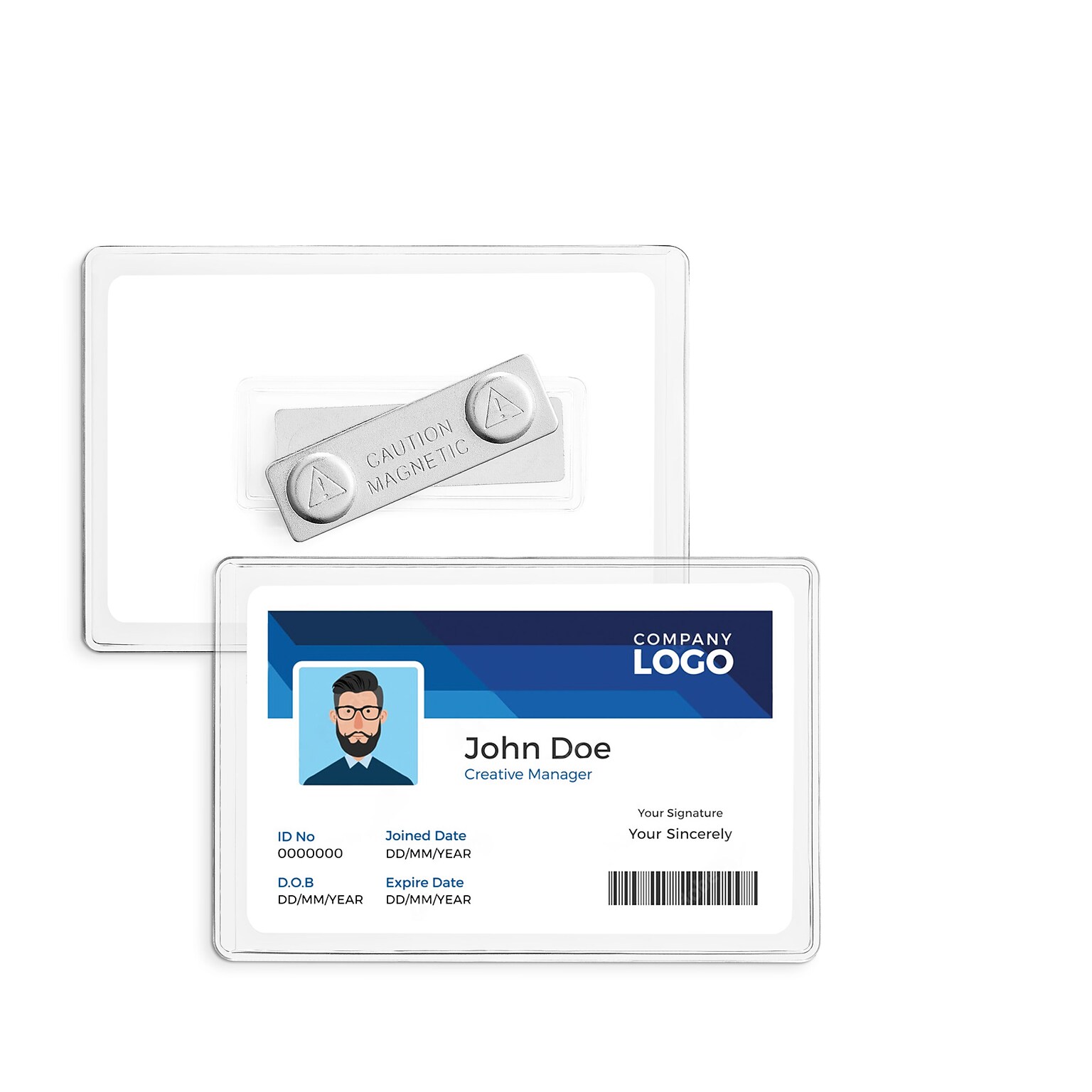 Staples Badge Holders, 2.25" x 3.5", Vinyl, Clear, 25/Pack