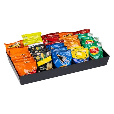 Mind Reader Plastic Snack Tray Countertop Organizer Condiment Holder, Black (SNACKORGT-BLK)