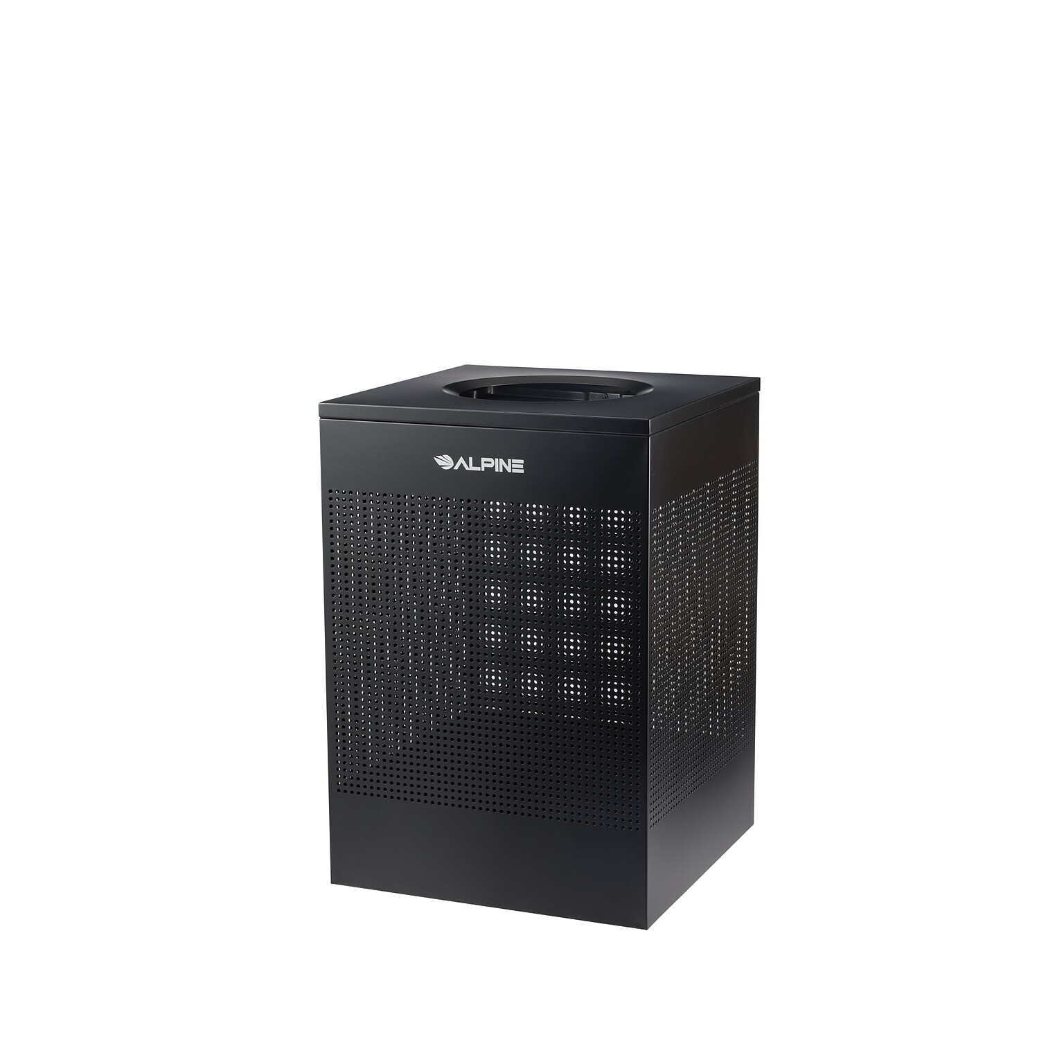 Alpine Industries Stainless Steel Trash Can, 40 Gallon, Black (ALP438-40-BLK-MK)